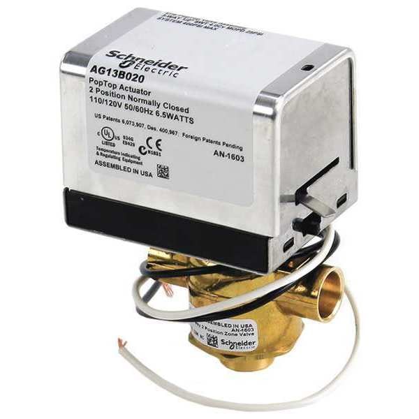 Erie Valve 3 Way, 120V, 1/2in Sweat - VT3213G13B020