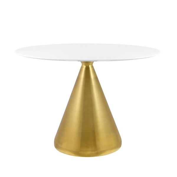 Modway Furniture 42 in. Tupelo Dining Table, Gold White - Oval - EEI-5321-GLD-WHI