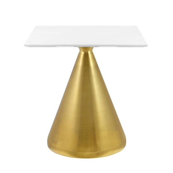 Modway Furniture 28 in. Tupelo Dining Table, Gold White - Square - EEI-5316-GLD-WHI