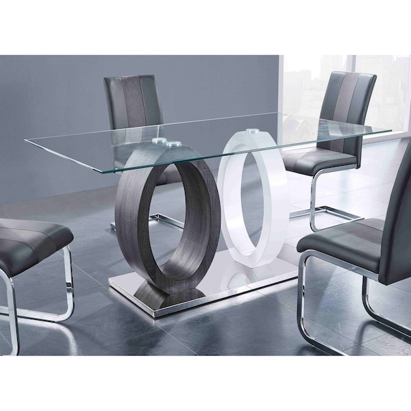 Global Furniture Usa Contemporary 10mm Tempered, High Gloss, Paper D1628 Dining Table - 3177