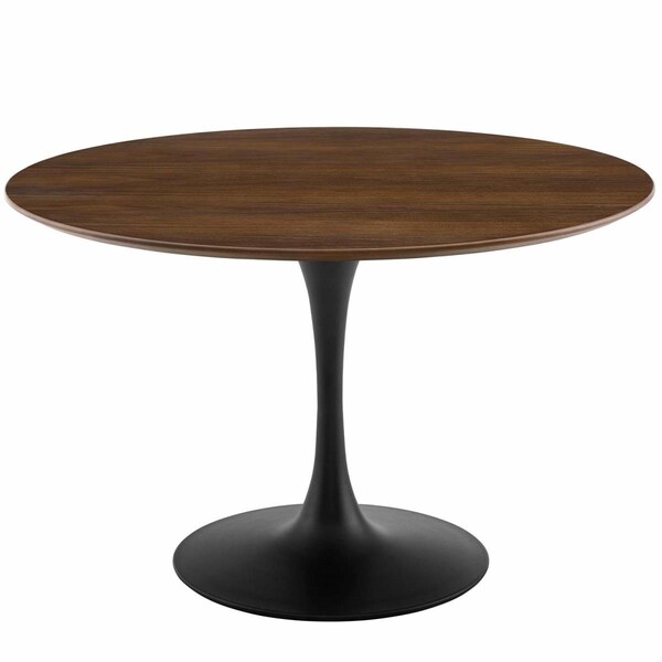 Modway Furniture 47 in. Lippa Round Walnut Dining Table, Black Walnut - EEI-3532-BLK-WAL