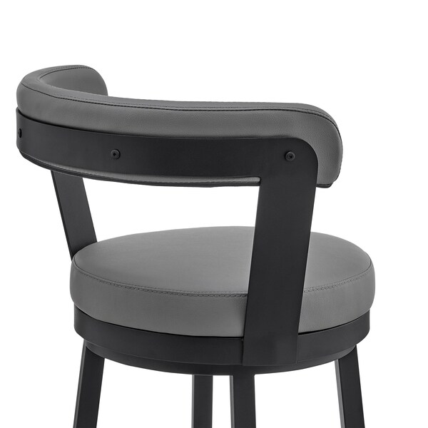 Armen Living Naomi and Bryant 3-Piece Counter Height Dining Set in Black Metal and Gray Faux Leather - SETNMBYGRBL3
