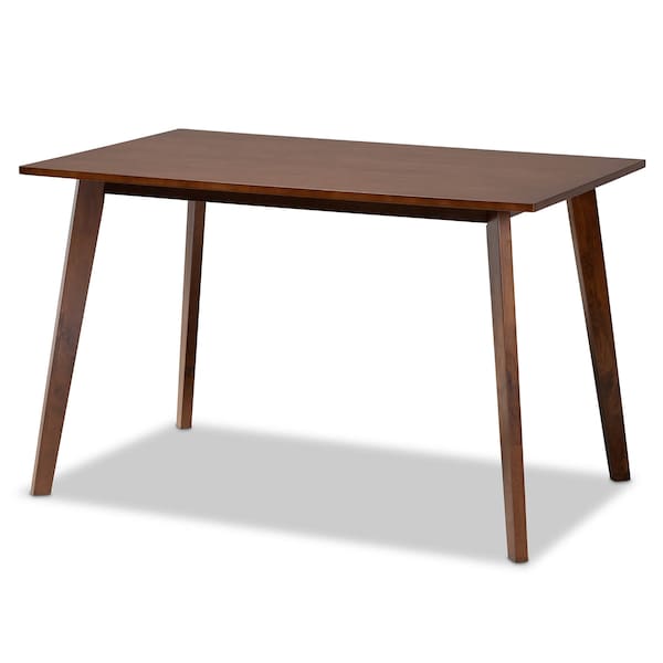 Baxton Studio Orion Light Beige Upholstered and Walnut Wood 5-Piece Dining Set - 167-10809-10807