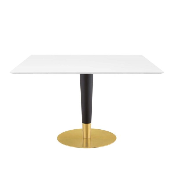Modway Furniture 47 in. Zinque Dining Table, Gold White - Square - EEI-5137-GLD-WHI