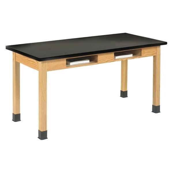 Diversified Spaces Rectangle Compartment Table, 60" W, 62" L, 34" H, ChemGuard Laminate, Black - C7602BK34N