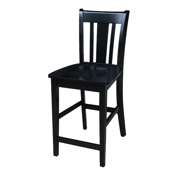 International Concepts 42 in. Solid Wood Dual Drop Leaf Dining Table with 4 Counter Height Stools in Black - K46-42DPT-23B-S102-4