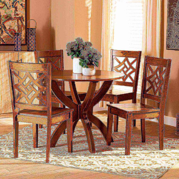 Baxton Studio Anila Modern and Contemporary Walnut Brown Finished Wood 5-Piece Dining Set - 179-11388-10901-ZORO
