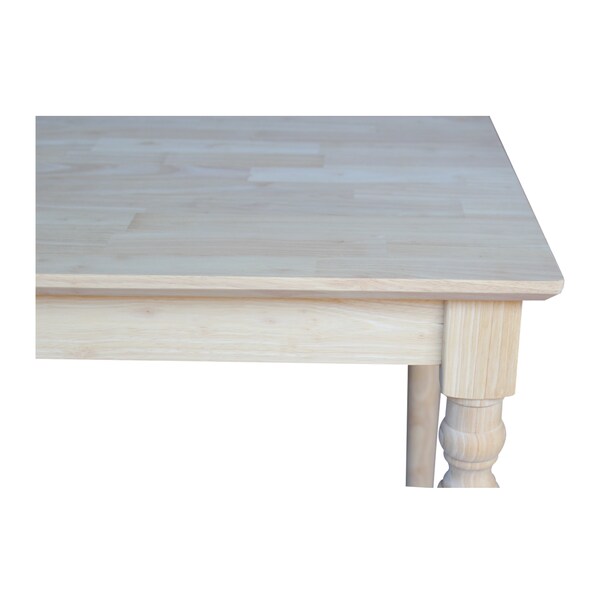 International Concepts Square Solid Wood Top Table, Turned Legs, Unfinished, 30 in W, 30 in L, 30 in H, Wood, Unfinished - K-3030-330T