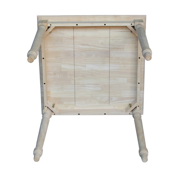International Concepts Square Solid Wood Top Table, Turned Legs, Unfinished, 30 in W, 30 in L, 30 in H, Wood, Unfinished - K-3030-330T