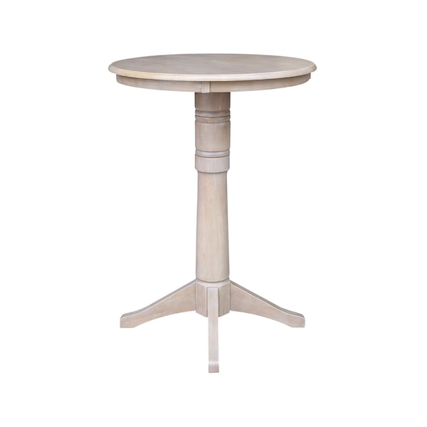 International Concepts Round 30 in Round Top Pedestal Table, 40.9 inH, Washed Gray Taupe, 30 in W, 30 in L, 41.9 in H - K09-30RT-27B-6B-2