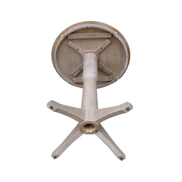 International Concepts Round 30 in Round Top Pedestal Table, 40.9 inH, Washed Gray Taupe, 30 in W, 30 in L, 41.9 in H - K09-30RT-27B-6B-2