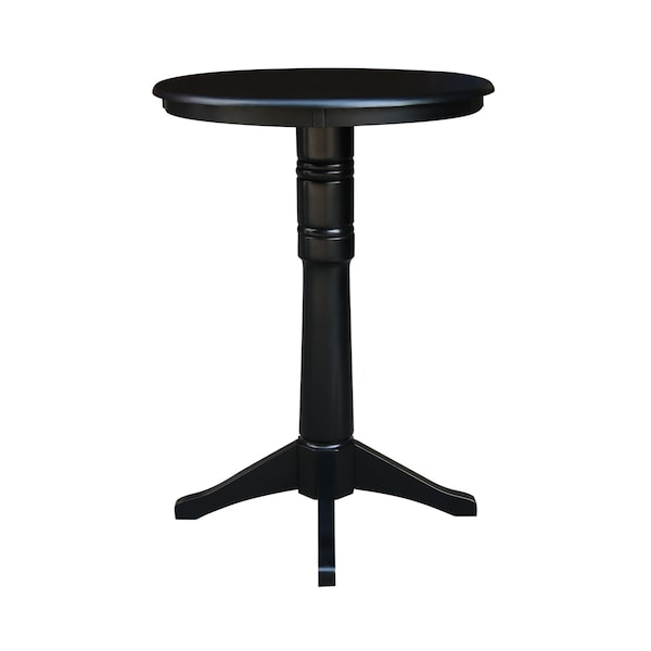 International Concepts Round 30 in Round Top Pedestal Table, 40.9 inH, Black, 30 in W, 30 in L, 41.9 in H, Wood, Black - K46-30RT-27B-6B-2