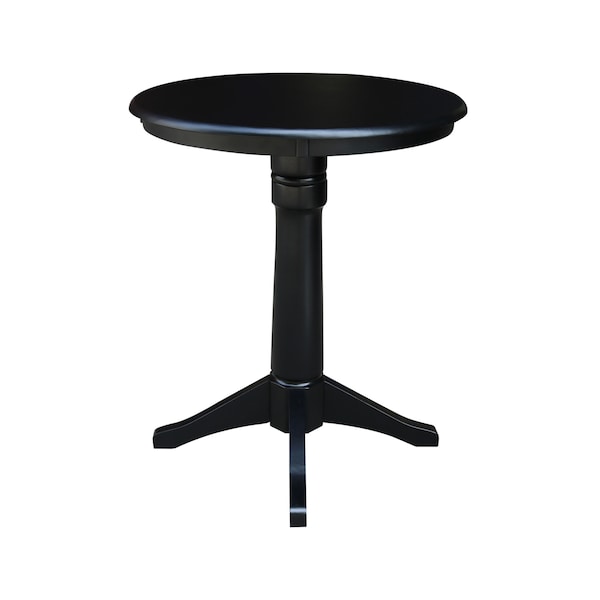 International Concepts Round 30 in Round Top Pedestal Table, 40.9 inH, Black, 30 in W, 30 in L, 41.9 in H, Wood, Black - K46-30RT-27B-6B-2