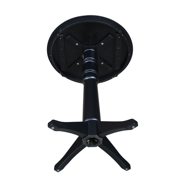 International Concepts Round 30 in Round Top Pedestal Table, 40.9 inH, Black, 30 in W, 30 in L, 41.9 in H, Wood, Black - K46-30RT-27B-6B-2