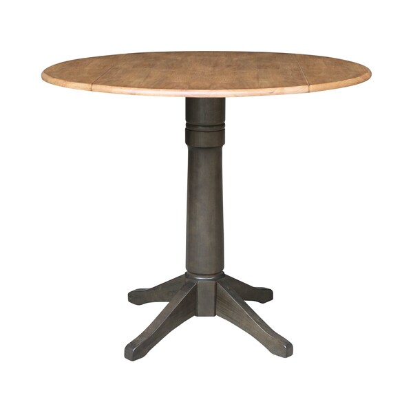 International Concepts Round 42 in W, 42 in L, 36.3 in H, Wood, Hickory/Washed Coal - K45-42DPT-27B-S102-4
