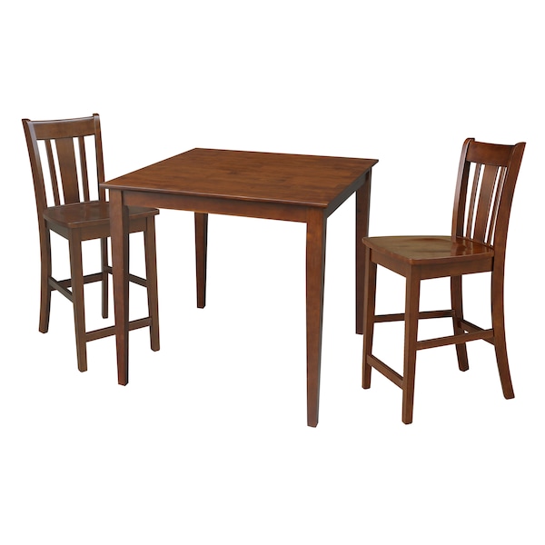 International Concepts Round 36 in x 36 in Counter Height Dining Table, 2 Counter Height Stools, Espresso, 36 in W, 36 in L - K581-3636-S102-2