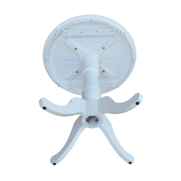 International Concepts Round 30 in Round Top Pedestal Table, 34.9 inH, White, 30 in W, 30 in L, 35.1 in H, Wood, White - K08-30RT-6B