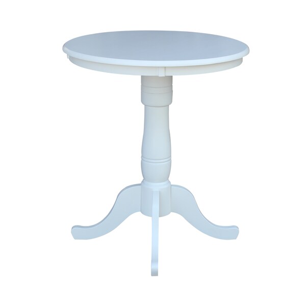 International Concepts Round 30 in Round Top Pedestal Table, 34.9 inH, White, 30 in W, 30 in L, 35.1 in H, Wood, White - K08-30RT-6B