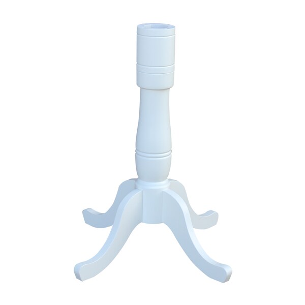 International Concepts Round 30 in Round Top Pedestal Table, 34.9 inH, White, 30 in W, 30 in L, 35.1 in H, Wood, White - K08-30RT-6B