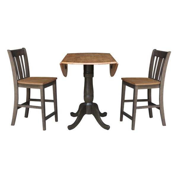 International Concepts Round 42 in W, 42 in L, 35.5 in H, Wood, Hickory/Washed Coal - K45-42DPT-S102-2