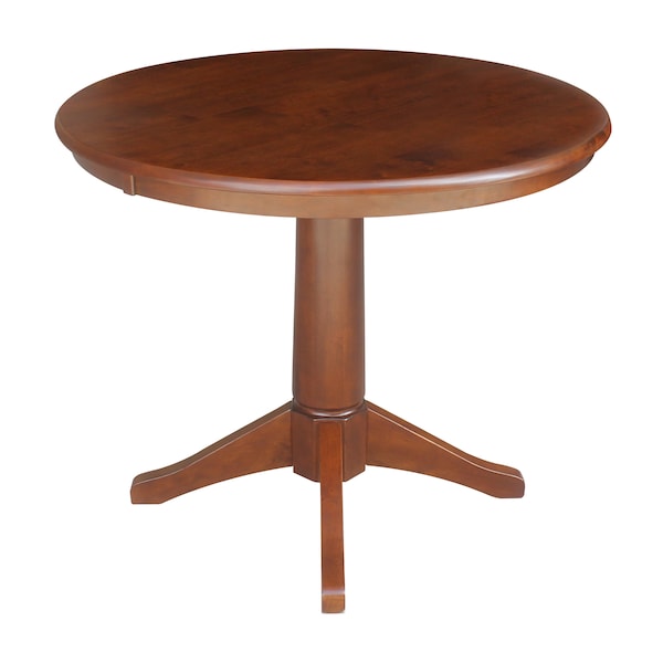 International Concepts Round 36 in Round Top Pedestal Table, 28.9 inH, Espresso, 36 in W, 36 in L, 29.9 in H, Wood - K581-36RT-27B
