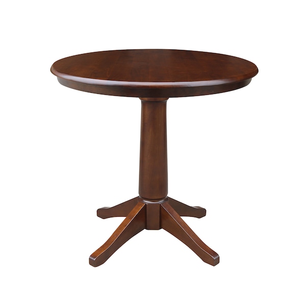 International Concepts Round 36 in Round Top Pedestal Table, 28.9 inH, Espresso, 36 in W, 36 in L, 29.9 in H, Wood - K581-36RT-27B