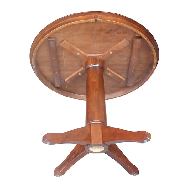 International Concepts Round 36 in Round Top Pedestal Table, 28.9 inH, Espresso, 36 in W, 36 in L, 29.9 in H, Wood - K581-36RT-27B