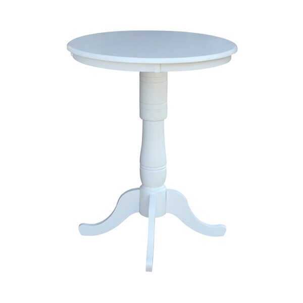 International Concepts Round 30 in Round Top Pedestal Table, 40.9 inH, White, 30 in W, 30 in L, 40.9 in H, Wood, White - K08-30RT-6B-2