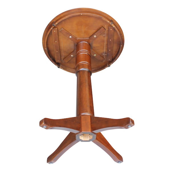 International Concepts Round 30 in Round Top Pedestal Table, 40.9 inH, Espresso, 30 in W, 30 in L, 41.9 in H, Wood - K581-30RT-27B-6B-2