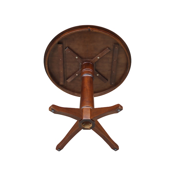 International Concepts Round 36 in Round Top Pedestal Table, 34.9 inH, Espresso, 36 in W, 36 in L, 35.9 in H, Wood - K581-36RT-27B-6B