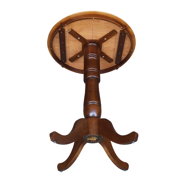 International Concepts Round 30 in Round Top Pedestal Table, 40.9 inH, Cinnamon/Espresso, 30 in W, 30 in L, 40.9 in H - K58-30RT-6B-2
