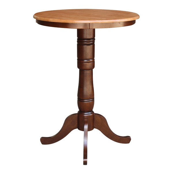 International Concepts Round 30 in Round Top Pedestal Table, 40.9 inH, Cinnamon/Espresso, 30 in W, 30 in L, 40.9 in H - K58-30RT-6B-2