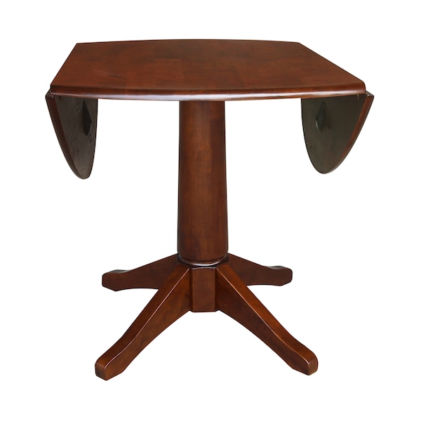 International Concepts Round 42 in Round Dual Drop Leaf Pedestal Table, 30.3 inH, Espresso, 42 in W, 42 in L, 30.3 in H - K581-42DPT-27B