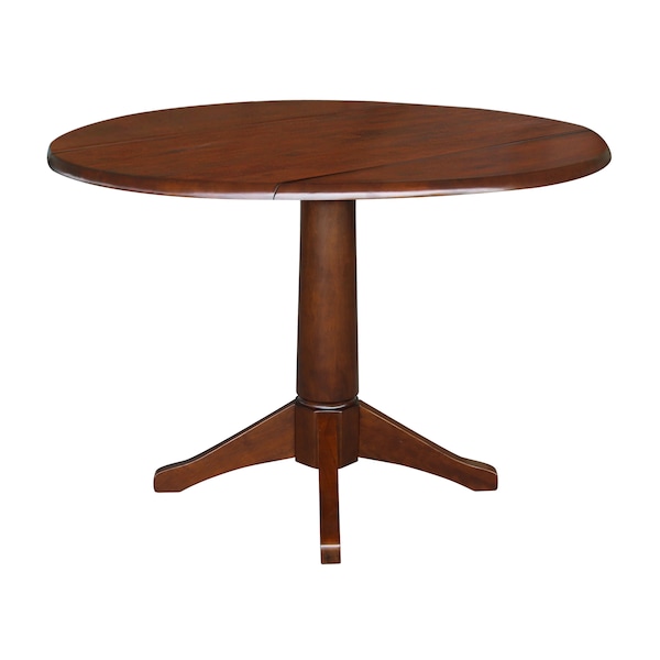 International Concepts Round 42 in Round Dual Drop Leaf Pedestal Table, 30.3 inH, Espresso, 42 in W, 42 in L, 30.3 in H - K581-42DPT-27B