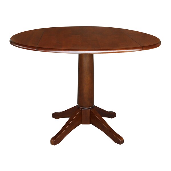 International Concepts Round 42 in Round Dual Drop Leaf Pedestal Table, 30.3 inH, Espresso, 42 in W, 42 in L, 30.3 in H - K581-42DPT-27B