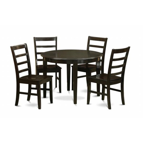 East West Furniture East West Furniture BOPF5-CAP-W 5 Piece Kitchen Table Set-Dining Table and 4 Dinette Chairs - BOPF5-CAP-W