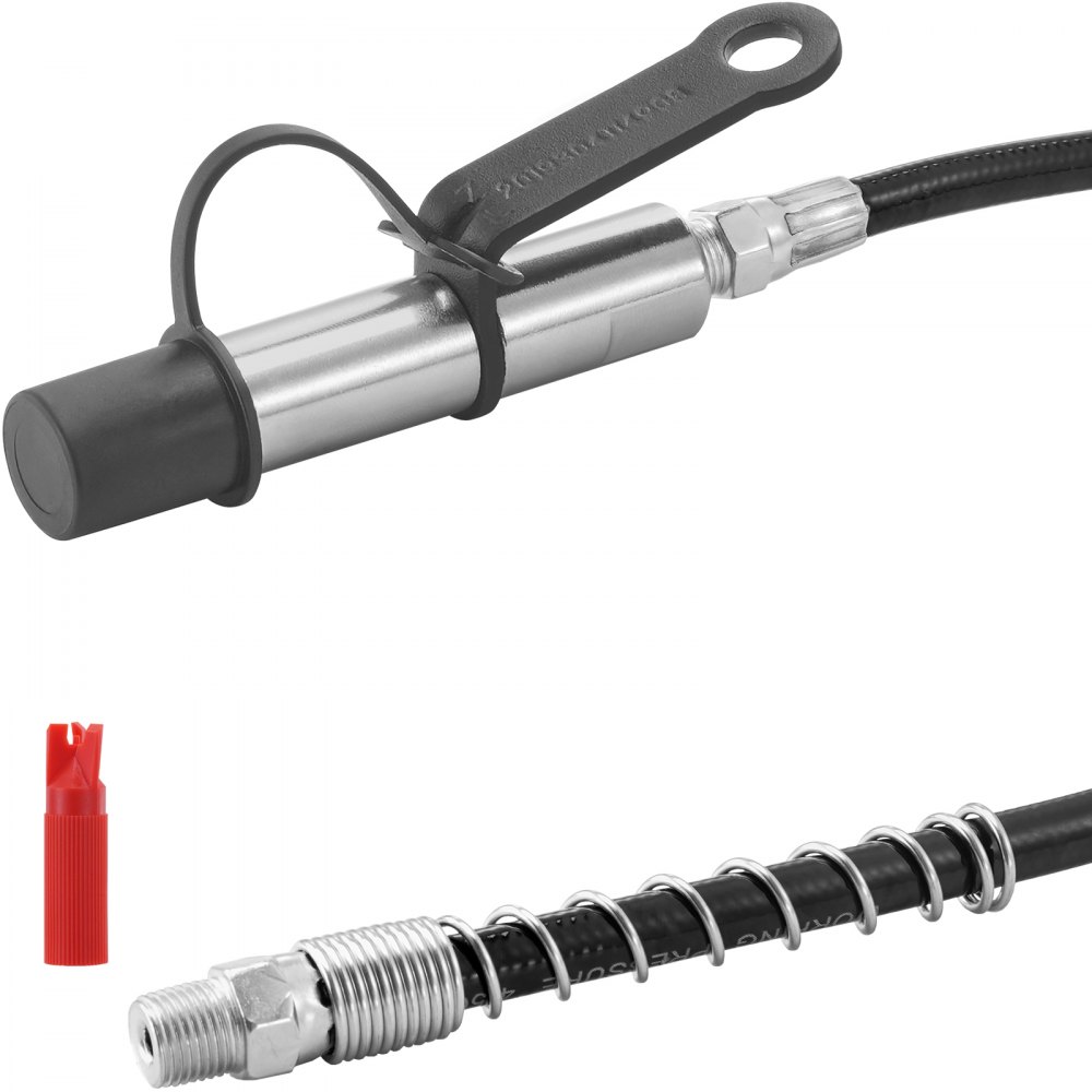 VEVOR Grease Gun Coupler, 10000 PSI High Pressure, 3-Jaw Locking, Quick Release Grease Gun Tip with Hose/Zerk Fittings Cleaner/Leak-Proof Cap, Compatible with All Grease Guns 1/8" NPT Grease Fittings - HYQOHQ3JDBDBZPQ84V0