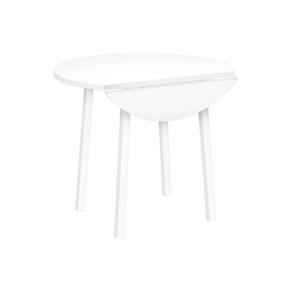 Monarch Specialties Dining Table Set, 3pcs Set, Small, 35 in. Drop Leaf, Kitchen, White Metal And Laminate, Grey Fabric - I 1011