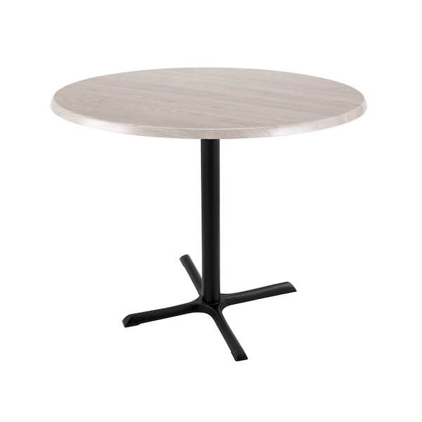 Holland Bar Stool Co 36" Tall OD211 Black Table Base 30" x 30" Foot 36" Diameter White Ash Top by the HollBar Stool Co. - OD211-3036BWOD36RWA