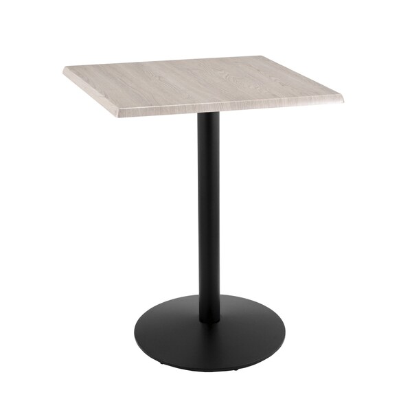 Holland Bar Stool Co 42" Tall OD214 Black Table Base 22" Diameter 30" x 30" Square White Ash Top by the HollBar Stool Co. - OD214-2242BWOD30SQWA