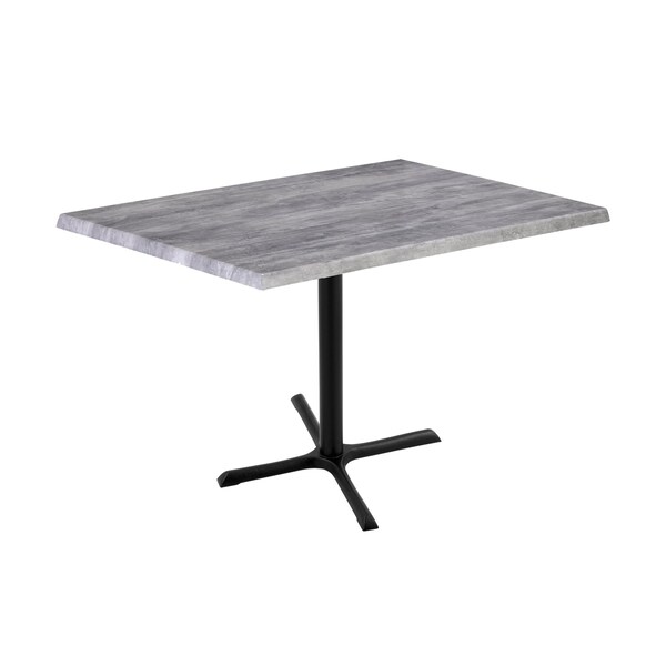 Holland Bar Stool Co 36" Tall OD211 Black Table Base 30" x 30" Foot 30" x 48" Greystone Top by the HollBar Stool Co. - OD211-3036BWOD3048GRYSTN