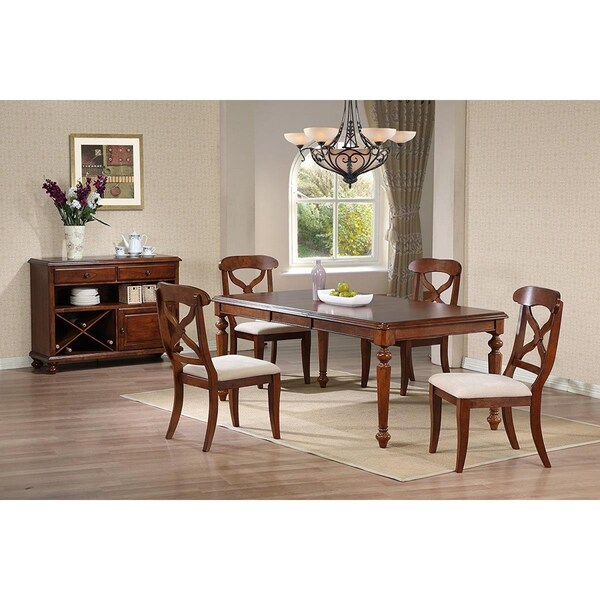 Sunset Trading Andrews Butterfly Leaf Dining Table Set with Server - 6 Piece - DLU-ADW4276-C12-SRCT6PC