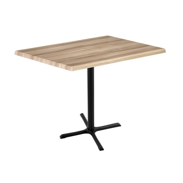 Holland Bar Stool Co 42" Tall OD211 Black Table Base 30" x 30" Foot 30" x 48" Natural Top by the HollBar Stool Co. - OD211-3042BWOD3048NAT