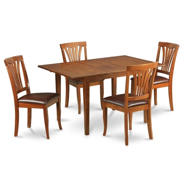 East West Furniture 7 Piece Dinette Set For Small Spaces-Kitchen Tables and 6 Dining Chairs - MLAV7-SBR-LC