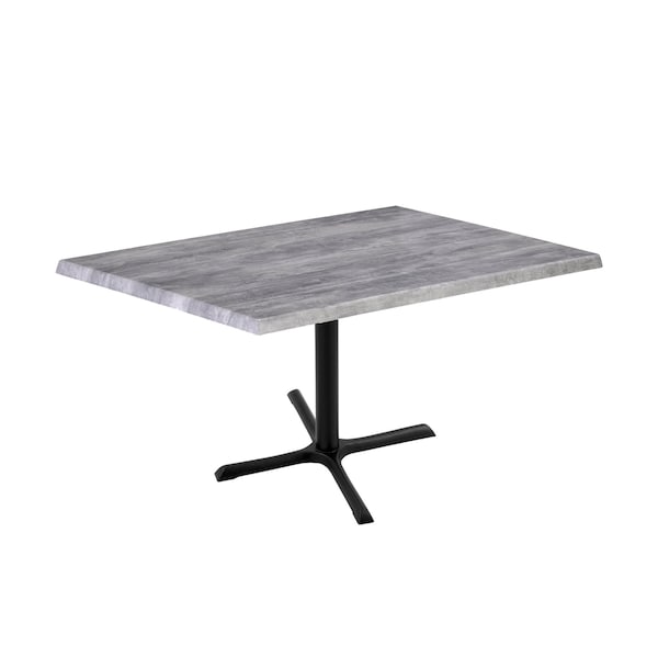 Holland Bar Stool Co 30" Tall OD211 Black Table Base 30" x 30" Foot 30" x 48" Greystone Top by the HollBar Stool Co. - OD211-3030BWOD3048GRYSTN