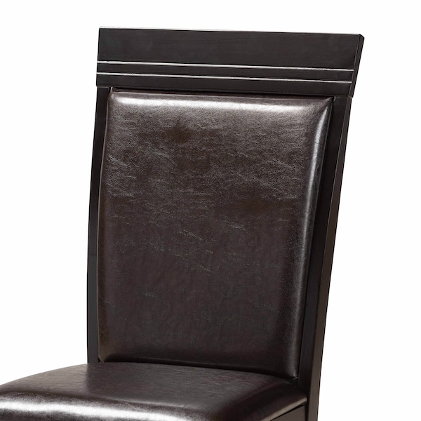 Baxton Studio Ancel Dark Brown Upholstered and Dark Brown Wood 5-Piece Dining Set - 169-8031-10902