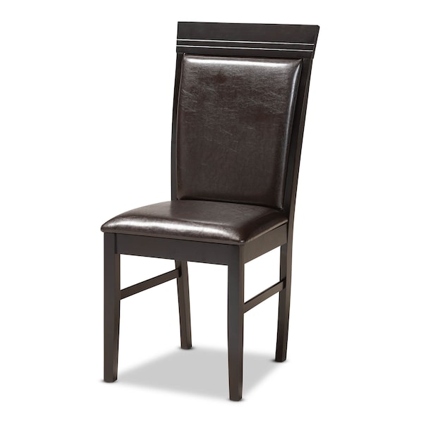 Baxton Studio Ancel Dark Brown Upholstered and Dark Brown Wood 5-Piece Dining Set - 169-8031-10902