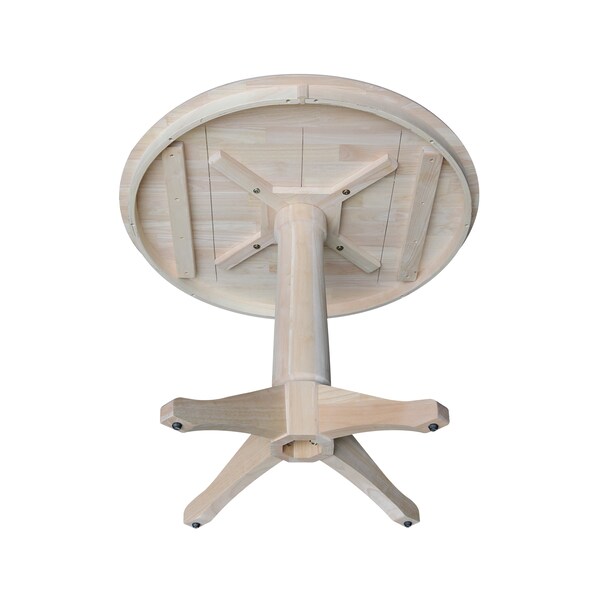 International Concepts Round 36 in Round Top Pedestal Table, 28.9 inH, Unfinished, 36 in W, 36 in L, 29.9 in H, Wood - K-36RT-27B