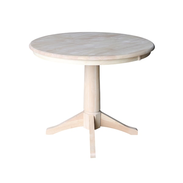 International Concepts Round 36 in Round Top Pedestal Table, 28.9 inH, Unfinished, 36 in W, 36 in L, 29.9 in H, Wood - K-36RT-27B