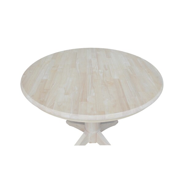 International Concepts Round 36 in Round Top Pedestal Table, 28.9 inH, Unfinished, 36 in W, 36 in L, 29.9 in H, Wood - K-36RT-27B